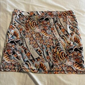 Ed Hardy Vibrant Tiger and Floral Mini Skirt